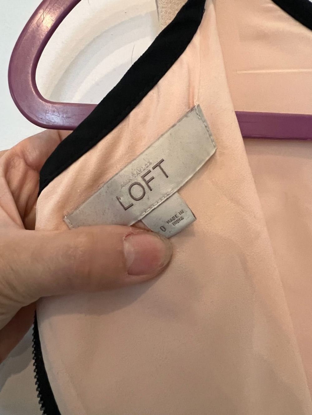 LOFT Two-Tone Pencil Dress in Peach & Coral with Black Trim 0 - Picture 3 of 8